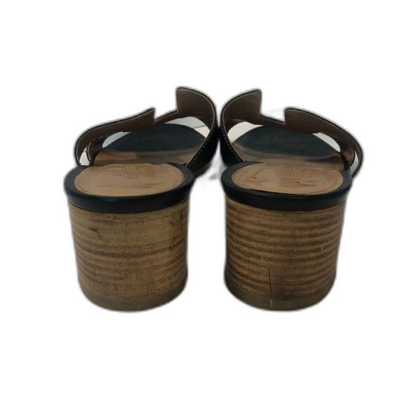 HERMES Women's Oasis Slip On Sandals Size EU38/US8 Black Tan - Picture 3 of 10